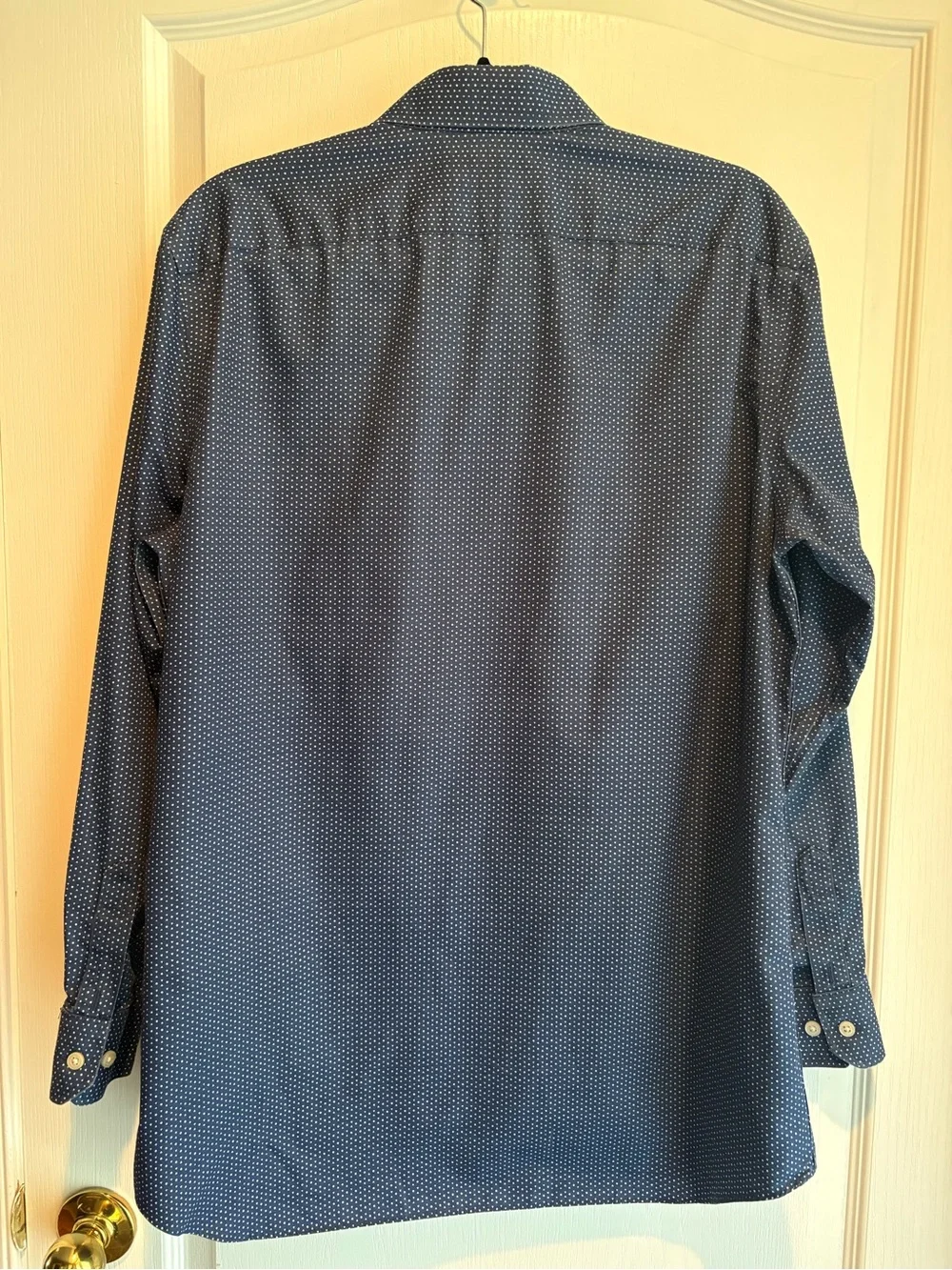 Banana Republic Navy Microdot Long-Sleeve Button-Down Shirt